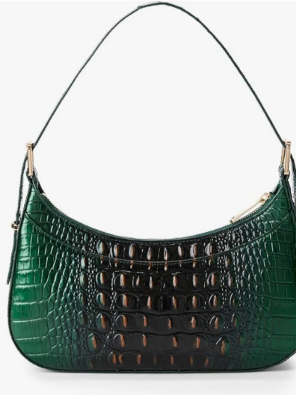 Brahmin Kyrie Evergreen Ombre Melbourne Croc Embossed Leather Shoulder Bag NWT - Picture 13 of 14
